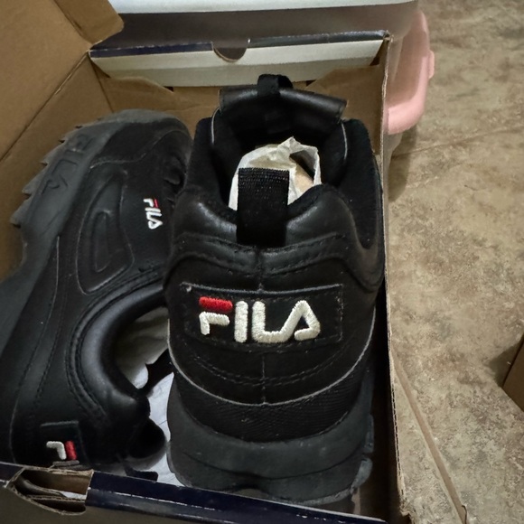 Fila Black Chunky Platform Sneakers. - Picture 3 of 5